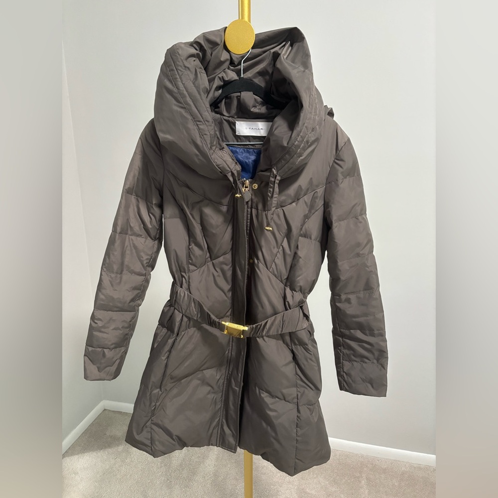 T Tahari Women's Puffer Coat - Dark Gray